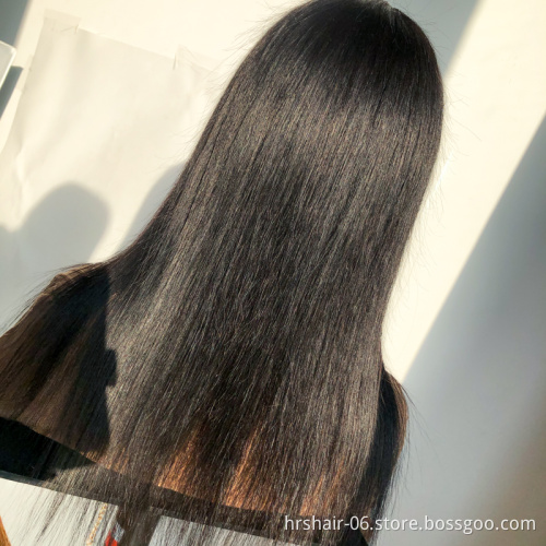 Factory Supply  Large Stocks Attractive Price Black and Golden Colors Human Hair Wig with Bangs